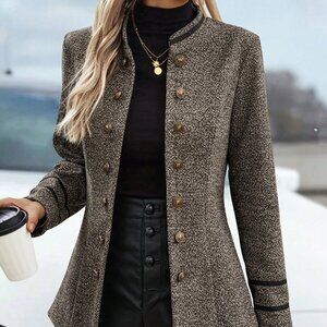 Brown Casual Women's Blazer